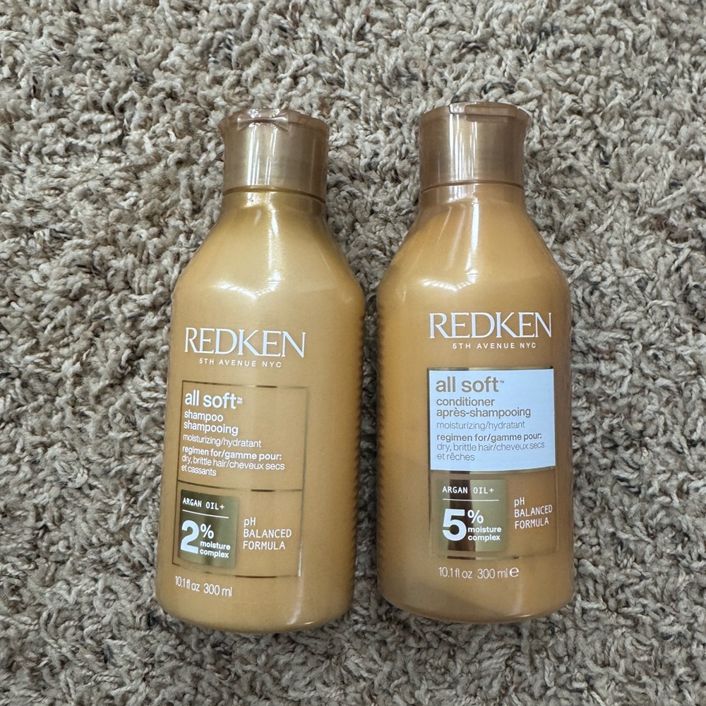 Redken All Soft Shampoo and Conditioner - Gold Bottles